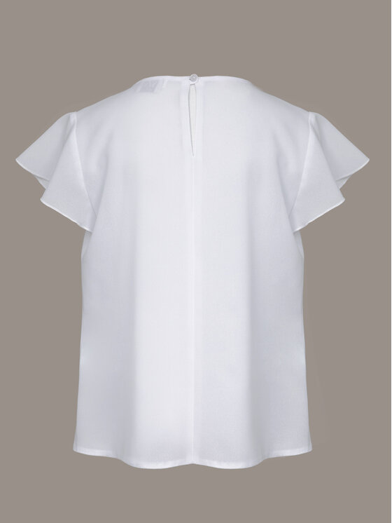 SLY SLY Bluzka 4S-108 Biały Comfortable Fit