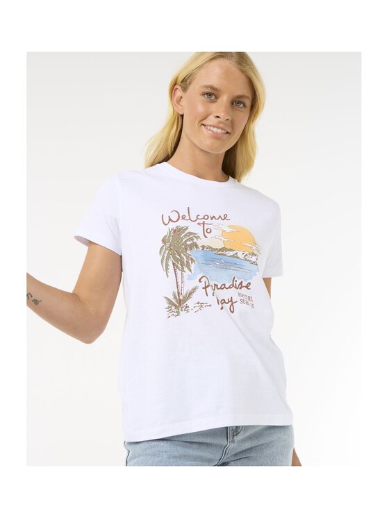 Rip Curl Rip Curl T-Shirt Paradise Bay Standard Tee Biały Standard Fit