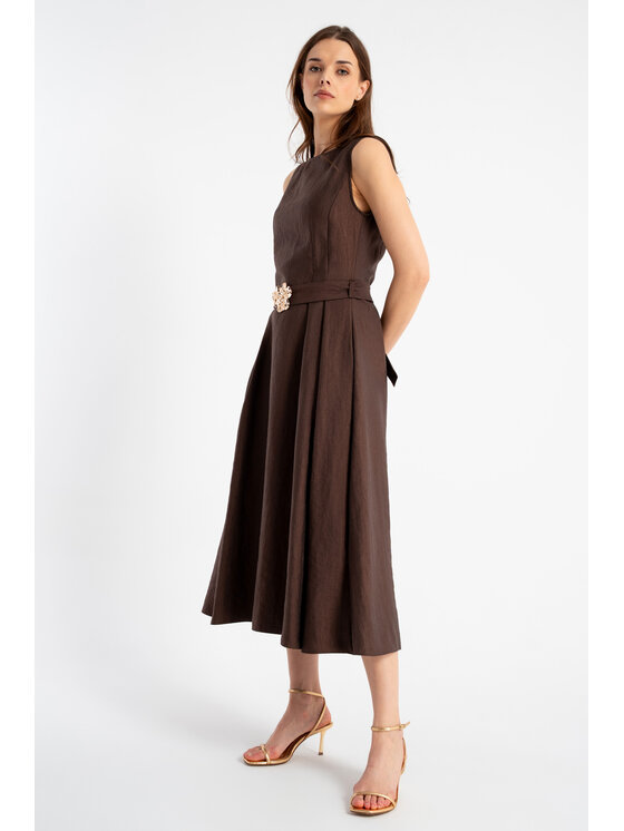CLICK CLICK Φόρεμα καθημερινό 70-845 Καφέ Comfortable Fit