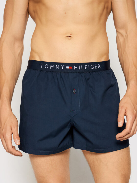 Tommy Hilfiger Boksarice Cotton Woven Boxer Icon 1U87905489 Mornarsko Modra