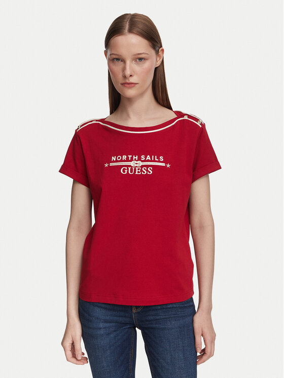 Guess Tricou W6YI58 K5317 Roșu închis Regular Fit