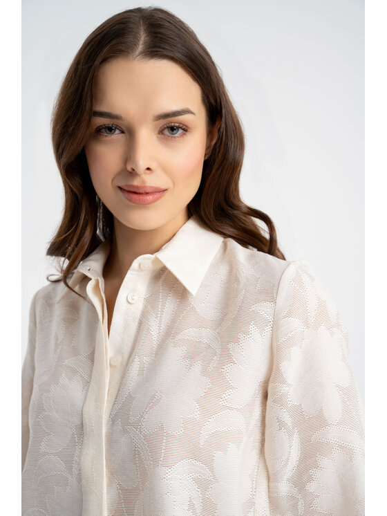 CLICK CLICK Πουκάμισο 10-6687 Μπεζ Loose Fit