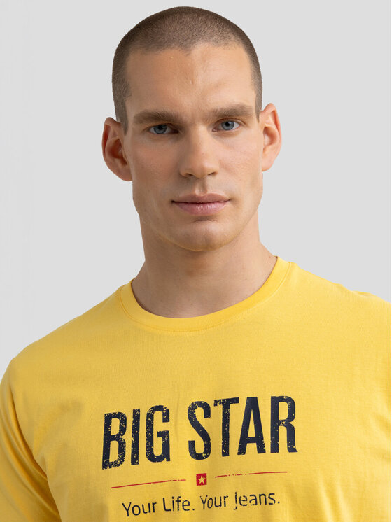 BIG STAR BIG STAR T-Shirt BRUNO_200_150 Żółty Basic Fit