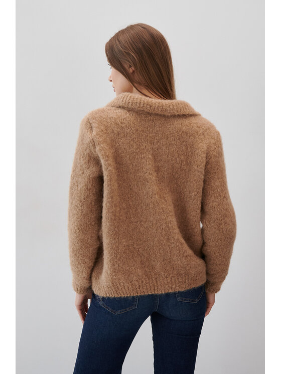 Fobya Fobya Sweter F2075 Miedziany Basic Fit