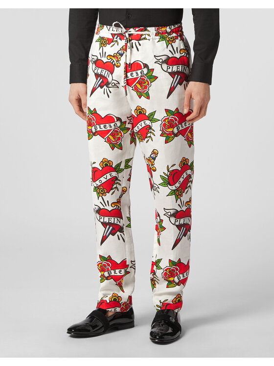 PHILIPP PLEIN PHILIPP PLEIN Joggery 3253 Biały Jogger Fit