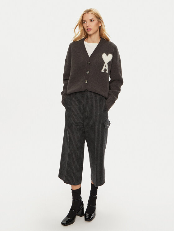 AMI Paris AMI Paris Pantaloni din material FSO403.WV0048 Gri Regular Fit