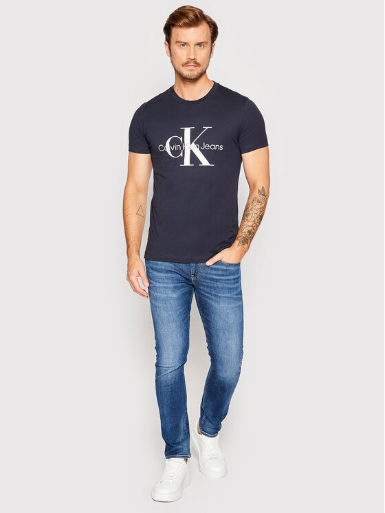 Calvin Klein Jeans Calvin Klein Jeans Majica J30J320935 Mornarsko modra Slim Fit