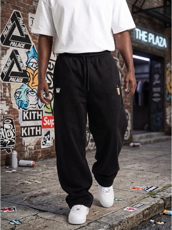 Jigga Wear Jigga Wear Spodnie dresowe Szerokie luźne baggy 132722 Czarny Regular Fit