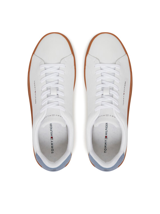 Tommy Hilfiger Tommy Hilfiger Sneakersy Th Court Lth Detail Ess FM0FM05367 Biały