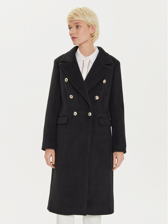 Maryley Maryley Cappotto di transizione 24IB810/15NE Nero Regular Fit