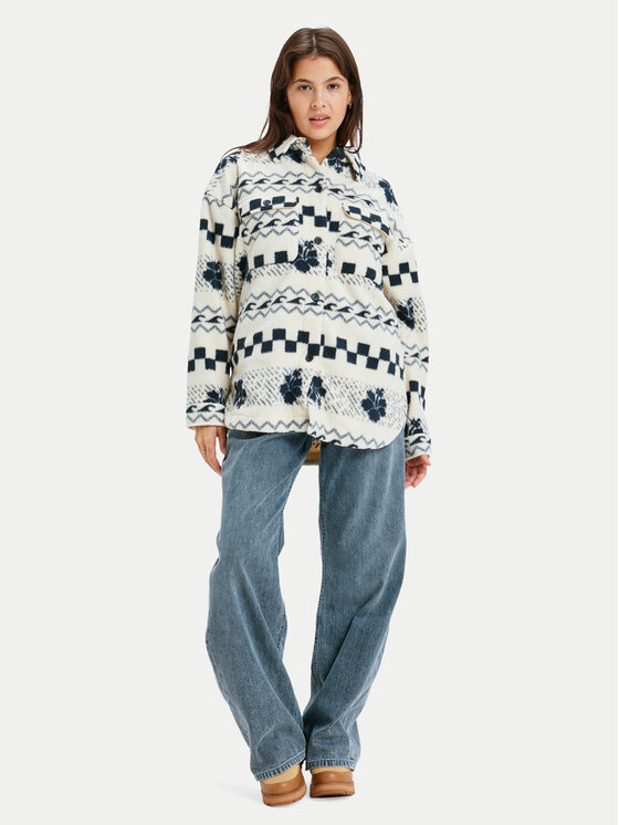 Roxy Roxy Jaka Polar Morning Crush Shacket ERJPF03214 Bēšs Relaxed Fit