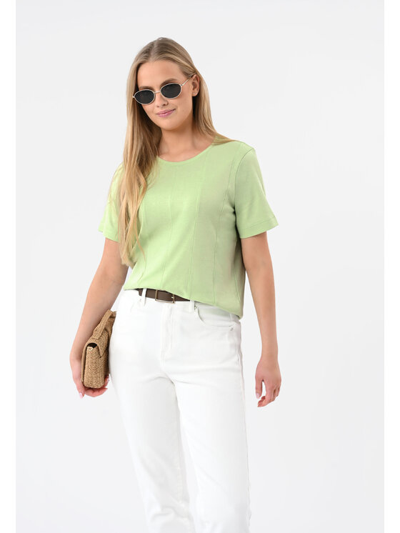 Volcano Volcano T-Shirt TM-LUPINA Zielony Regular Fit