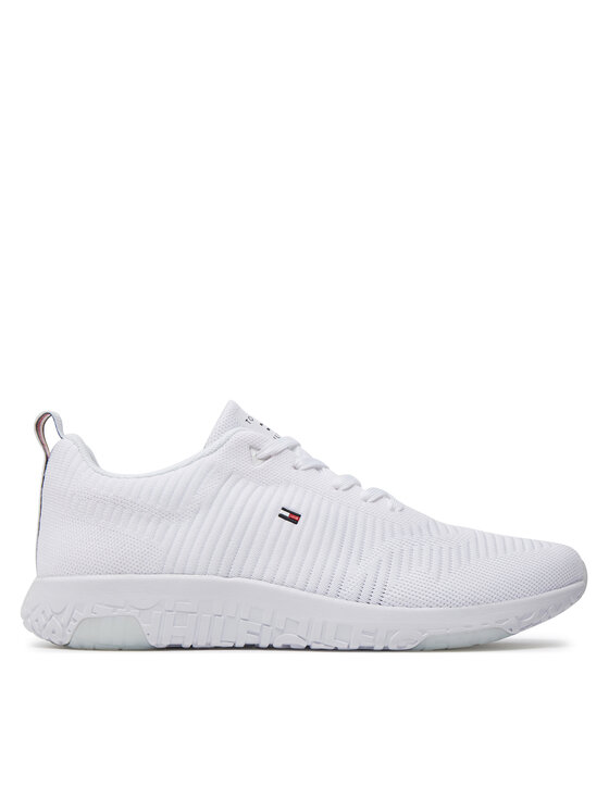 Tommy Hilfiger Tommy Hilfiger Sneakersy Corporate Knit Rib Runner FM0FM02838 Bílá