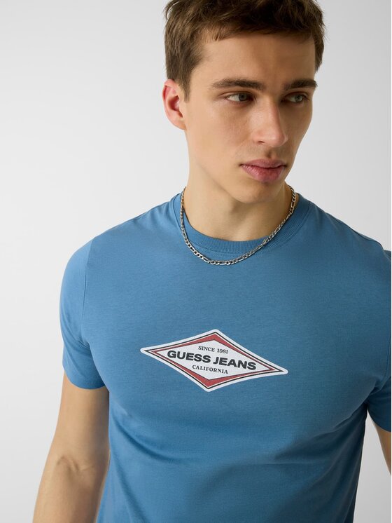 Guess Jeans Guess Jeans T-Shirt 181530 Modrá Classic Fit