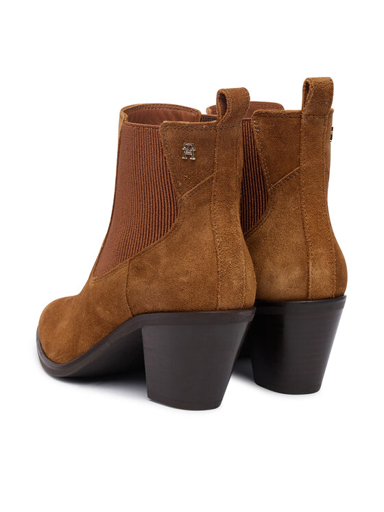 Tommy Hilfiger Tommy Hilfiger Μποτάκια Suede Western Chelsea Boot FW0FW09581 Καφέ