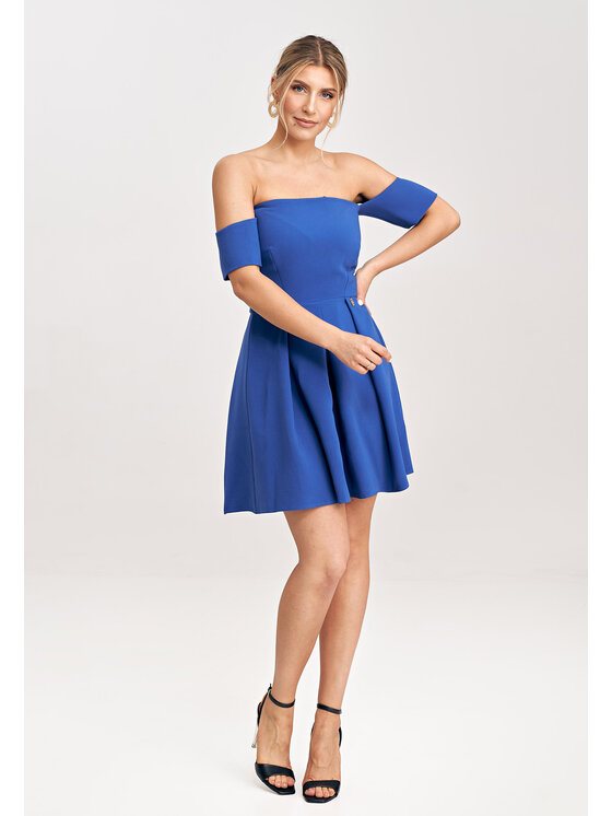 FIGL FIGL Koktejlové šaty M1026 Modrá Regular Fit