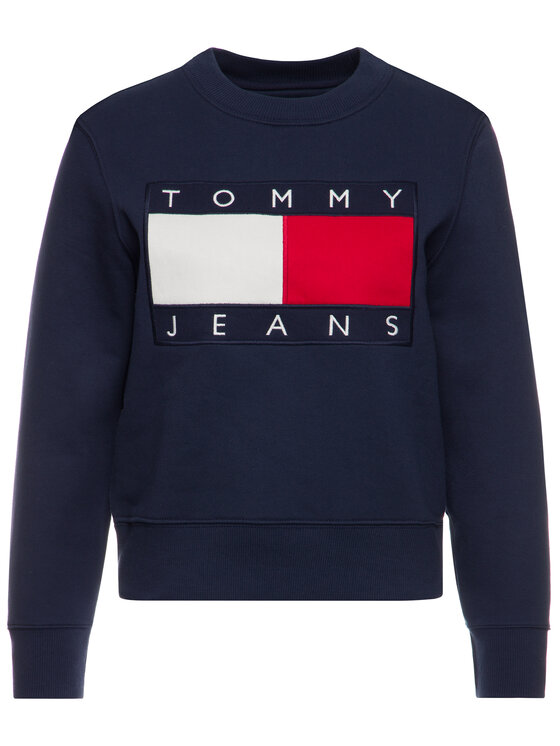 Tommy Jeans Tommy Jeans Džemperis Flag DW0DW07414 Tamsiai mėlyna Regular Fit