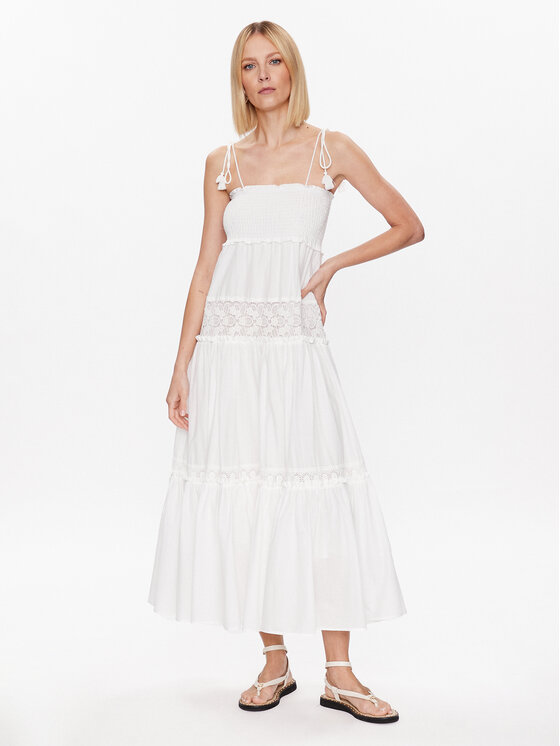 TWINSET TWINSET Strandkleid 231LM2YEE Weiß Relaxed Fit
