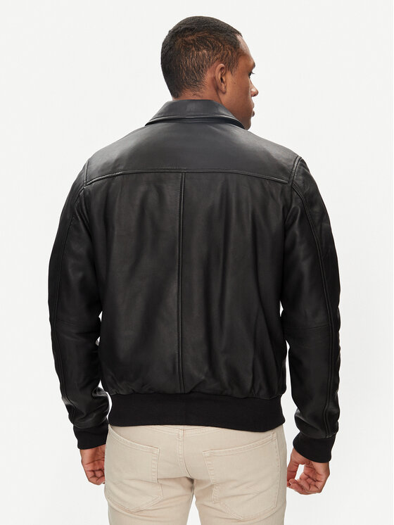 Serge Pariente Serge Pariente Geacă de piele Amos Negru Regular Fit