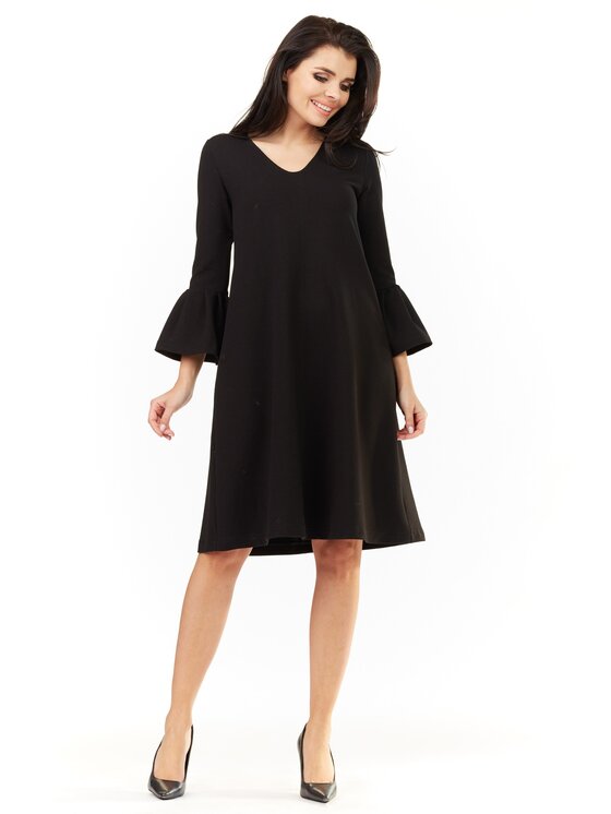 Awama Awama Vestito di maglia A207 Nero Basic Fit