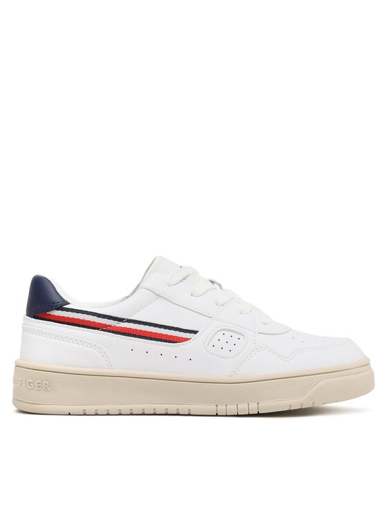 Tommy Hilfiger Snīkeri Stripes Low Cut Lace-Up Sneaker T3X9-32848-1355 S Balts