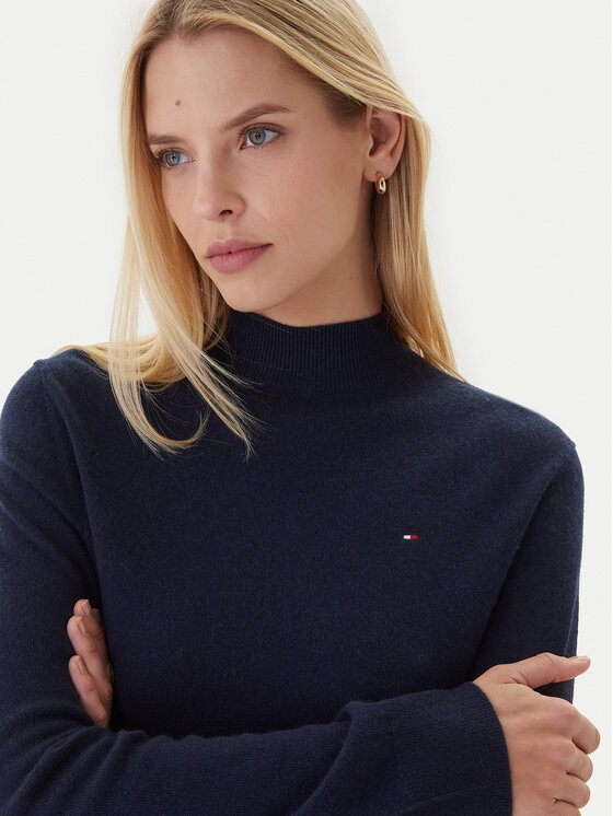 Tommy Hilfiger Tommy Hilfiger Pulover WW0WW47468 Bleumarin Regular Fit