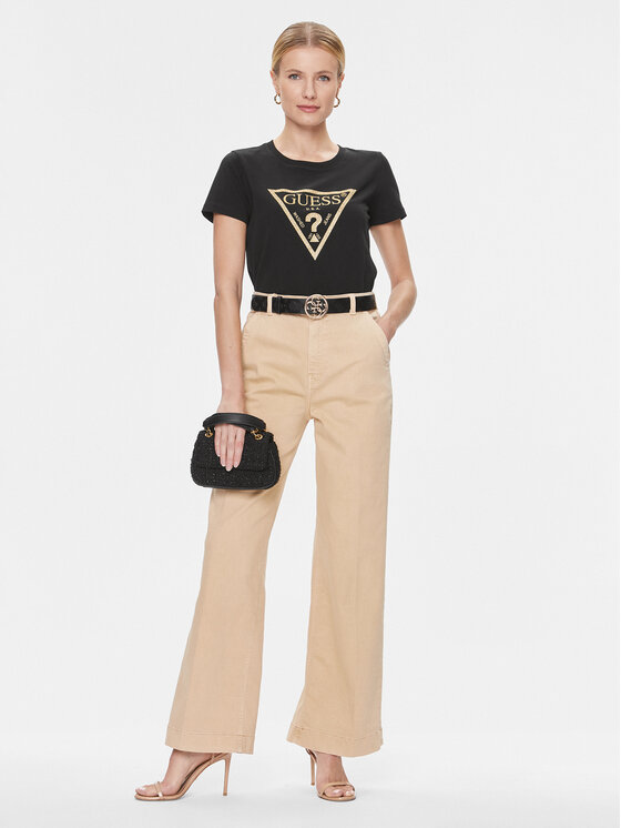 Guess Guess Футболка W4RI69 J1314 Чорний Regular Fit