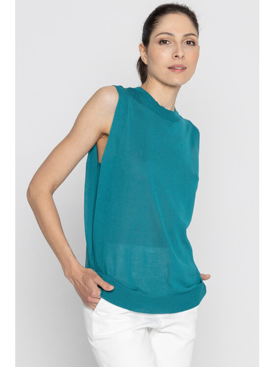 Deni Cler Milano Deni Cler Milano Top T-DC-0008-D2-20-48-1 Zielony Regular Fit