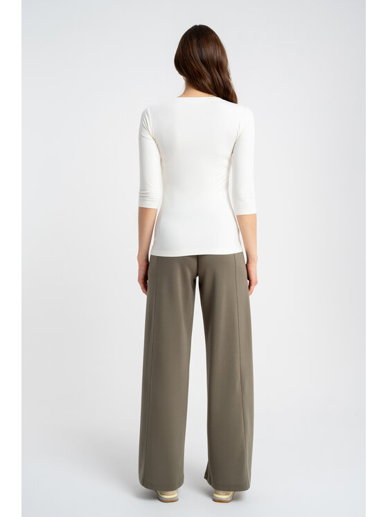 CLICK CLICK Bluzka 10-6827 Écru Slim Fit