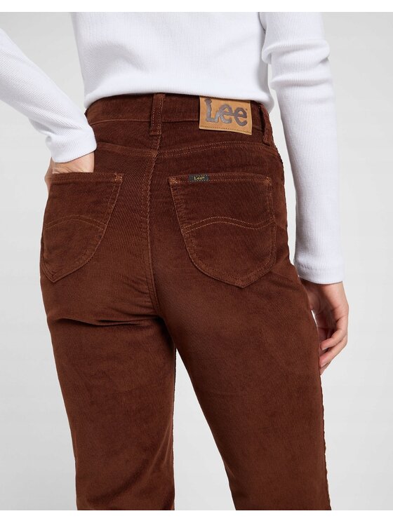 Lee Lee Spodnie materiałowe Zipped Bootcut Brązowy Bootcut Fit