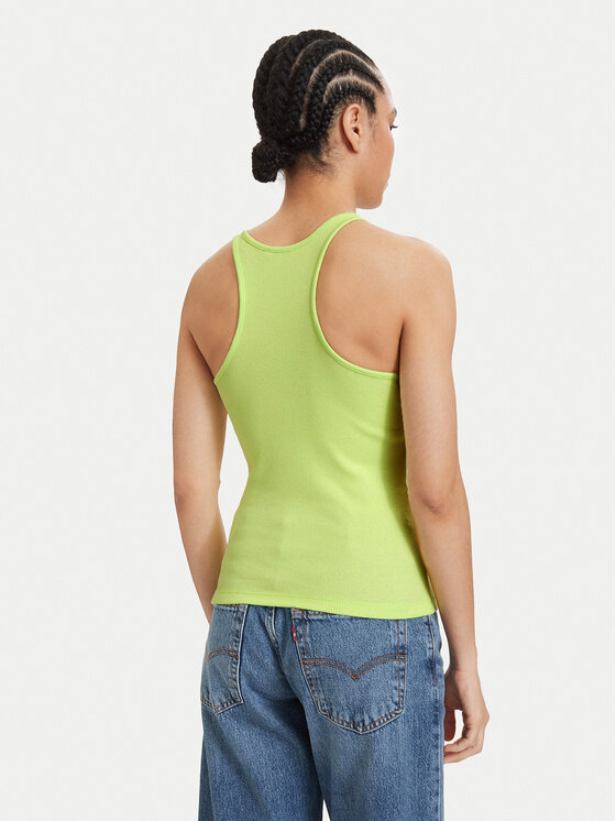 Tommy Jeans Tommy Jeans Topiņš Racerback DW0DW22264 Gaiši zaļa Slim Fit