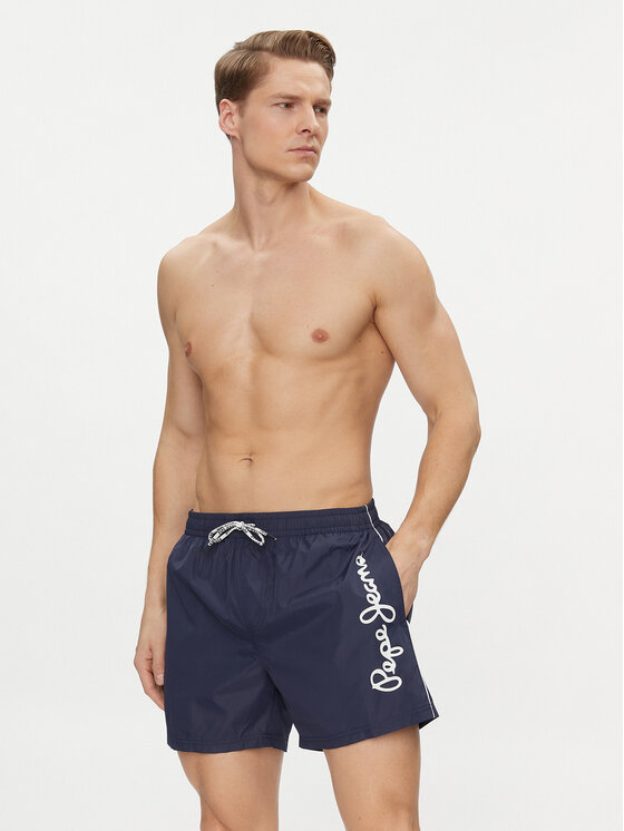 Pepe Jeans Pepe Jeans Badeshorts Logo Swimshort PMB10393 Dunkelblau Regular Fit