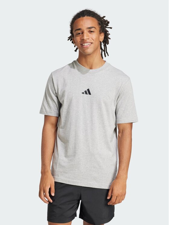 adidas adidas T-Shirt Essentials Small Logo JF1091 Szary Regular Fit