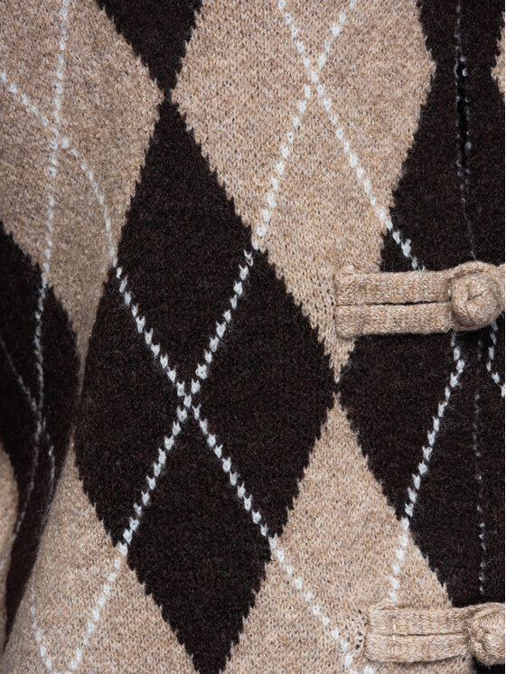 Ombre Ombre Kardigan OW-SW-E0035 Brązowy Regular Fit