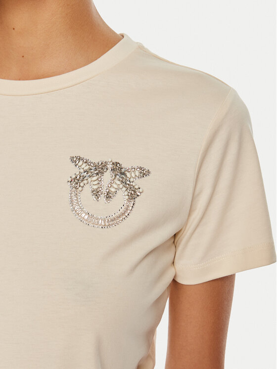 PINKO Pinko T-krekls Nambrone 103320 A24E Écru Relaxed Fit