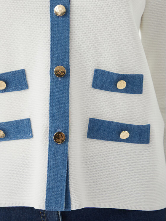 Luisa Spagnoli Luisa Spagnoli Kardiganas Capotreno 100363 Balta Regular Fit