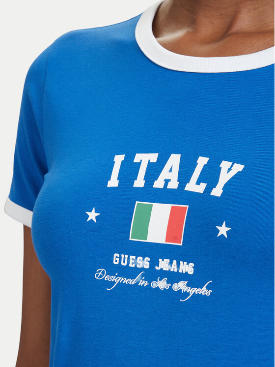 Guess Jeans Guess Jeans T-Shirt W6YI16 K3995 Modrá Slim Fit