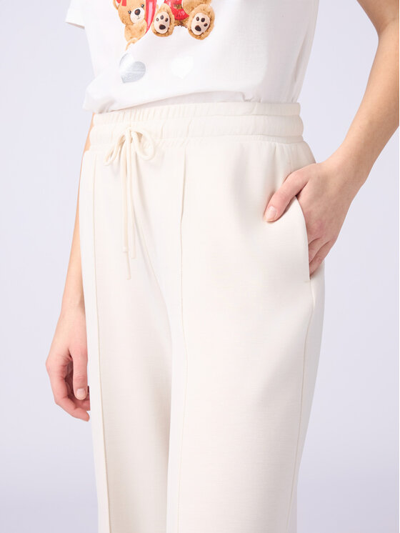 Oltre Oltre Pantaloni di tessuto P821J002335N021 Bianco Baggy Fit