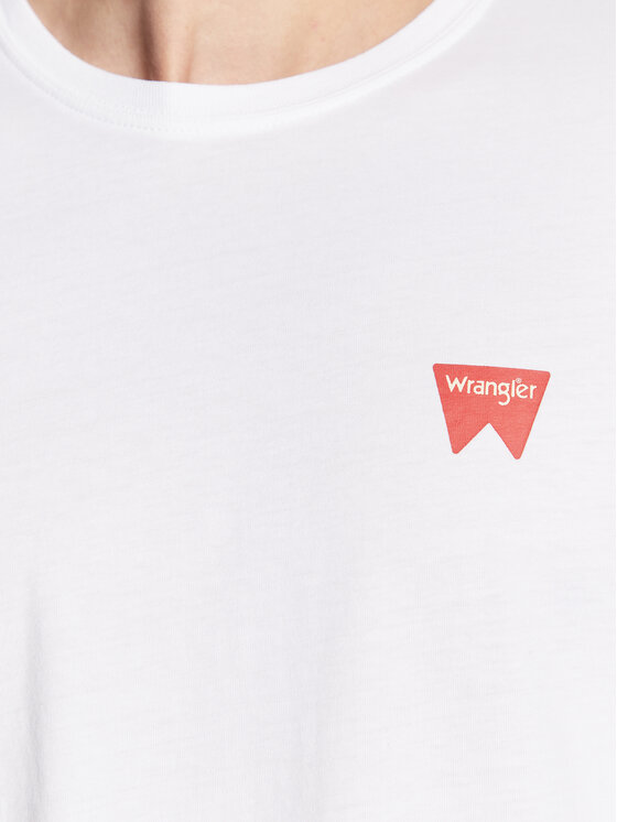 Wrangler Wrangler Longsleeve Sign Off W70KD3989 112320268 Biały Regular Fit