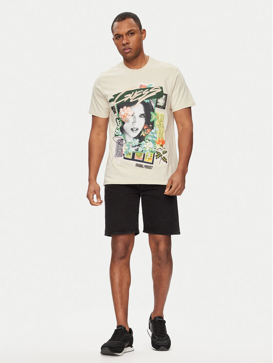 Guess Guess T-Shirt M4GI49 KBW41 Beżowy Slim Fit