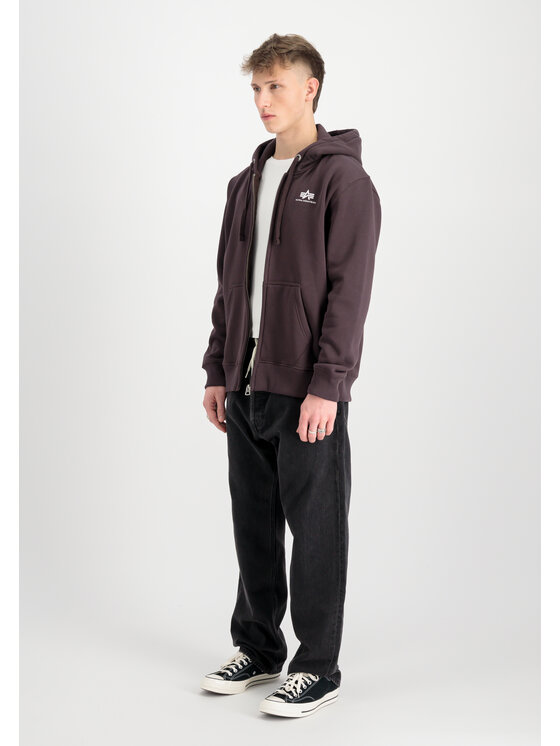 Alpha Industries Alpha Industries Bluza Basic Small Logo Zip Hoodie Brązowy Regular Fit