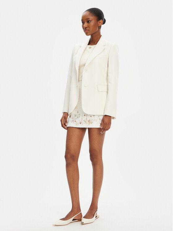 Elisabetta Franchi Elisabetta Franchi Fustă mini GO-108-52E2-V400 Écru Regular Fit