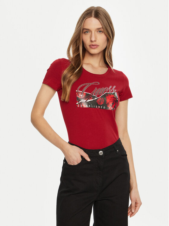 Guess Guess Póló W5RI03 J1314 Piros Regular Fit