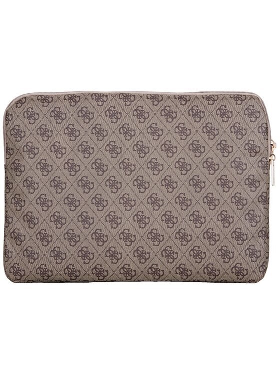 Guess Guess Torba na laptopa Sleeve 14" 4G Zipper Pocket Triangle Logo Brązowy