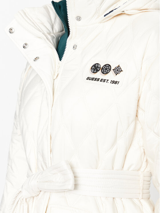 Guess Guess Płaszcz zimowy V3BL02 WFS82 Écru Regular Fit