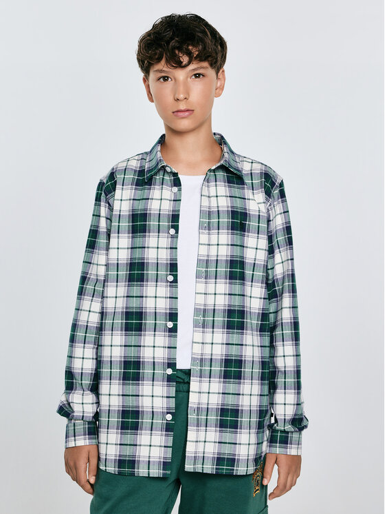 BIG STAR BIG STAR Koszula KEVIN Zielony Basic Fit