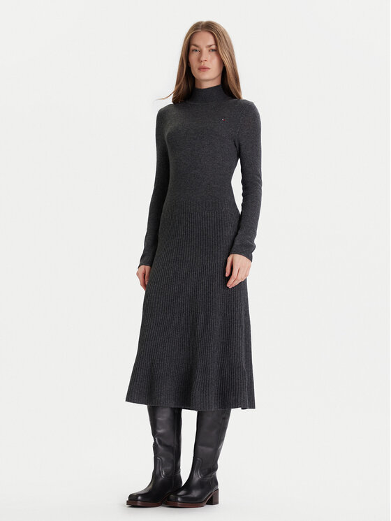 Tommy Hilfiger Tommy Hilfiger Rochie de zi WW0WW47303 Gri Regular Fit