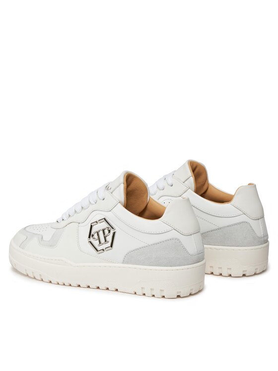 PHILIPP PLEIN PHILIPP PLEIN Sportcipők Mix Leather Lo Top Sneakers SADS USC0545 PLE010N 01 Fehér