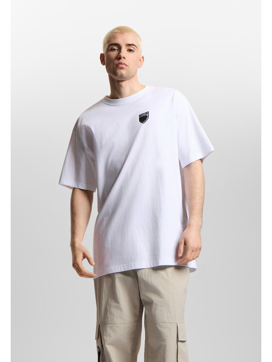PROSTO. PROSTO. T-Shirt Shield Splash Biały Oversize