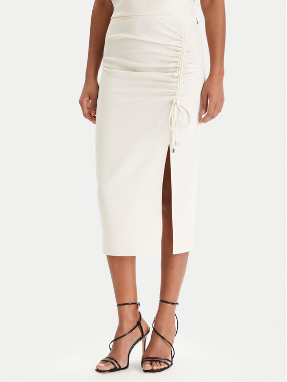 Patrizia Pepe Patrizia Pepe Midi sukně 8G0530/A701-W409 Écru Regular Fit